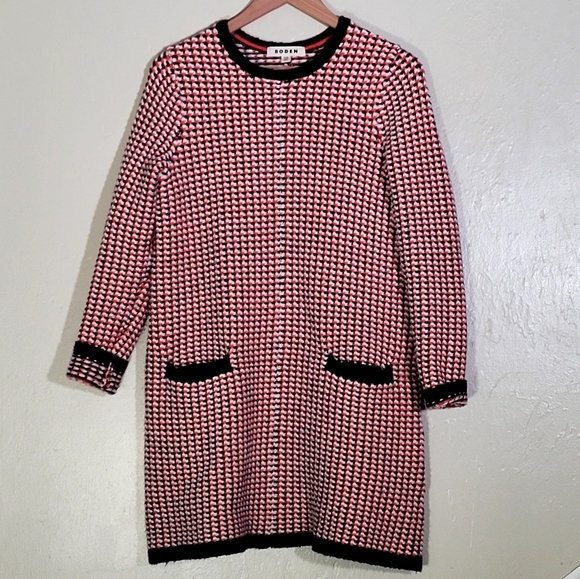 Boden Knitted Jacquard Wool-Blend Mini Dress - Picture 1 of 6